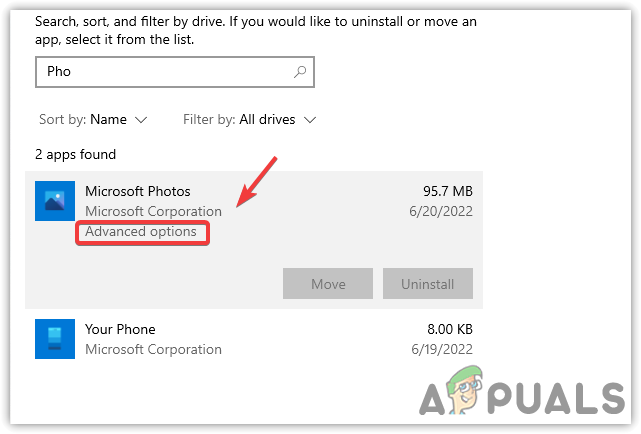Click Advanced Options