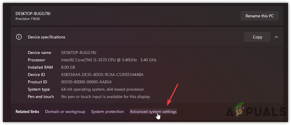 Click Advanced Settings