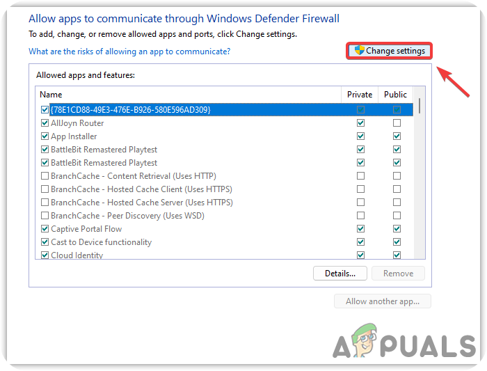 Click Change Settings to Add Another App