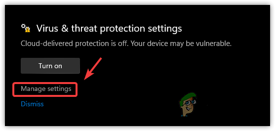 Click Manage Settings