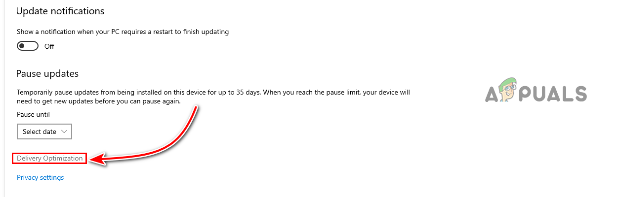 Click on Delivery Optimization