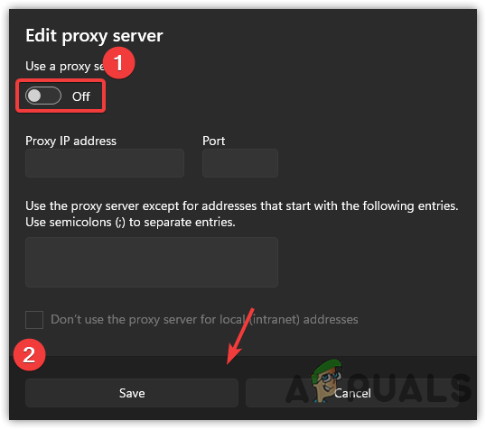 Disable Proxy Server