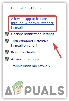 Navigating to Firewall Settings