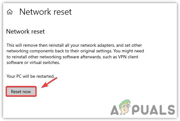 Resetting the Network Settings