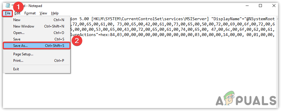 Saving Registry File