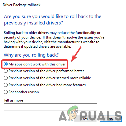 Select My App Don't Work with this Driver