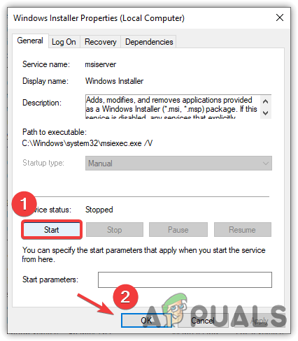 Starting Windows Service
