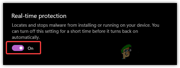 Turn Off Real-Time Protection