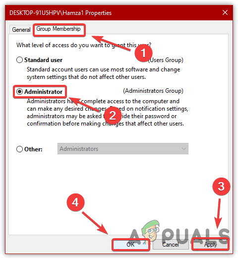 Add Administrator Permissions to the Account