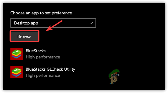 Browse to Choose Application