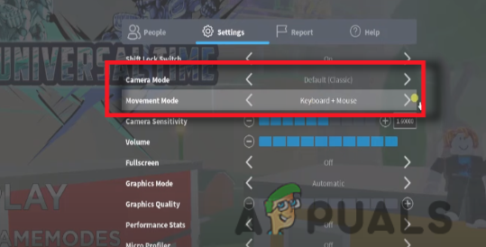 Movement Mode Setting Adjustment