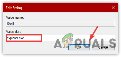 Change Entry to Explorer.exe