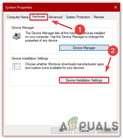 Changing Device Installation Settings