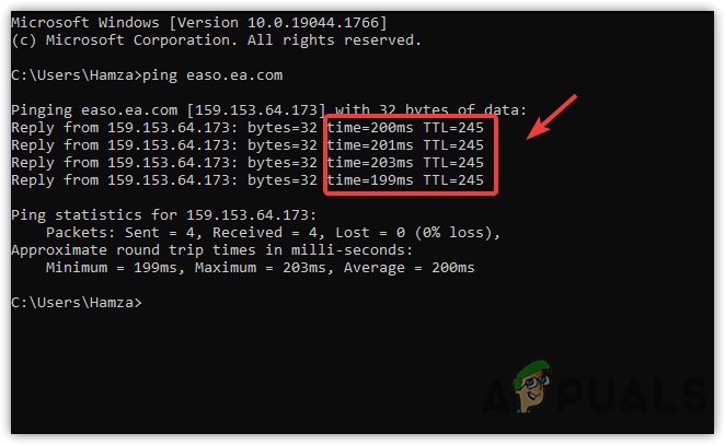 Checking FIFA 2022 Ping