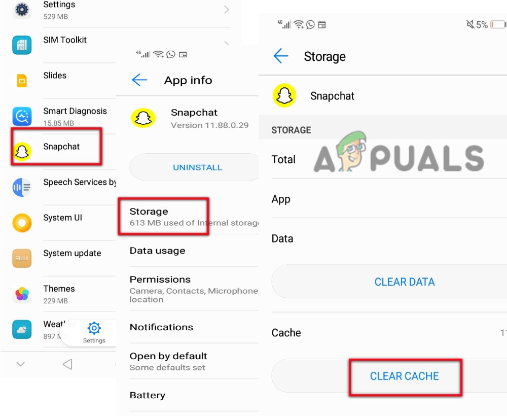 Clear the Snapchat Cache