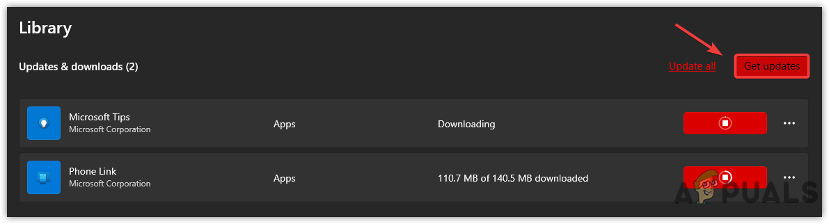 Click To Download Windows Store Updates