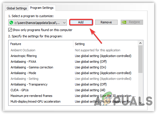Click to Add Program