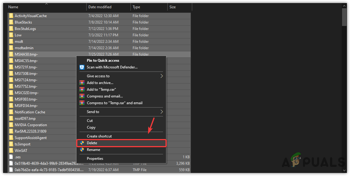 Deleting Temporary Files