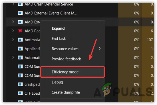 Enabling Efficiency Mode