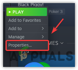 Navigate to Game Properties