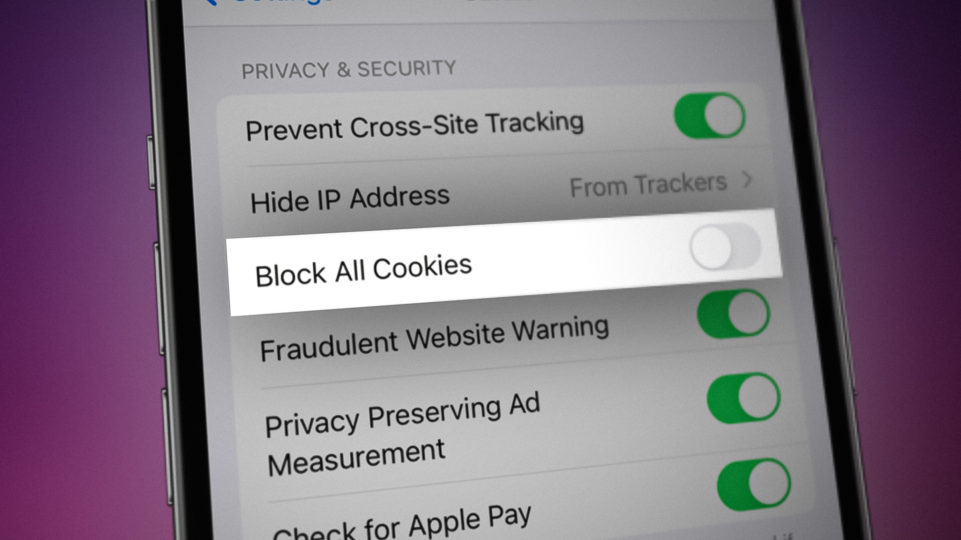 Clear Cookies on iPhone