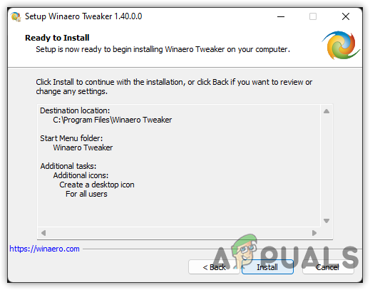 Installing Winaero Tweaker