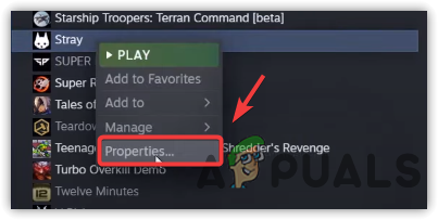 Navigate to Steam Game Properties