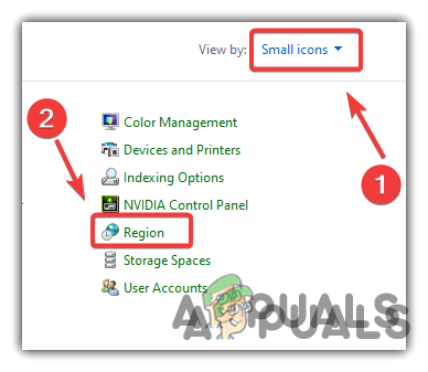 Navigating to Control Panel Region Settings