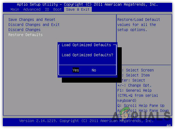 Resetting Bios Settings