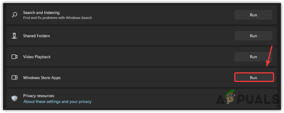 Run Windows Store Apps Troubleshooter