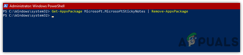 Uninstalling Sticky Notes App