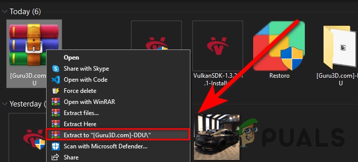 Extracting the downloaded folder