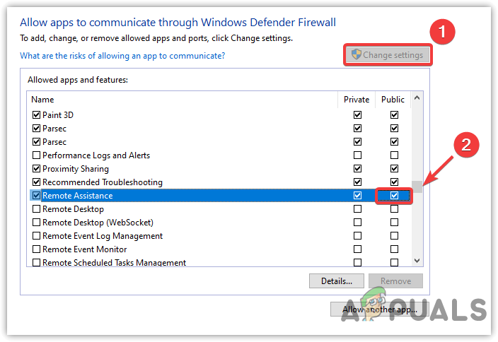 Allowing Remote Assistant