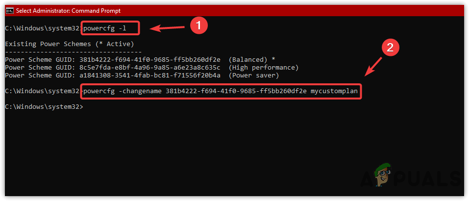 Changing Power Plan Name
