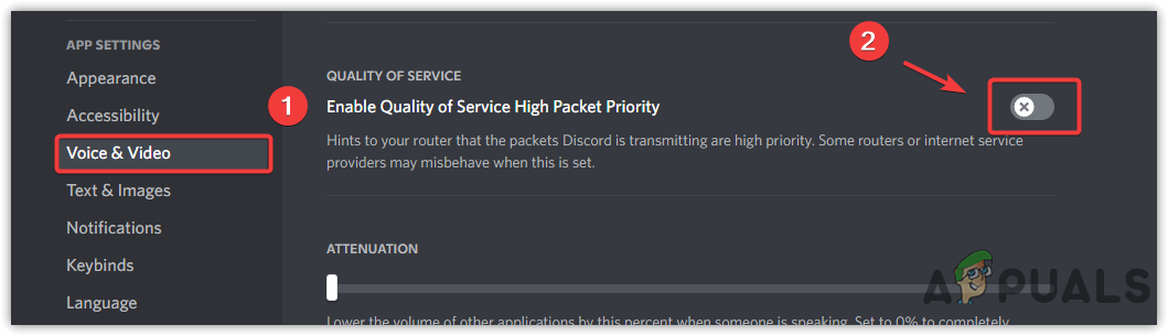 Disabling Quality of Service