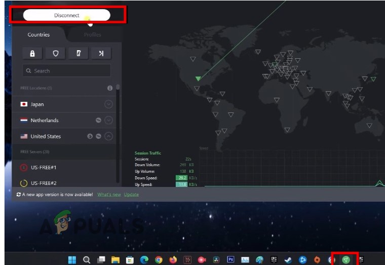 Disconnect VPN