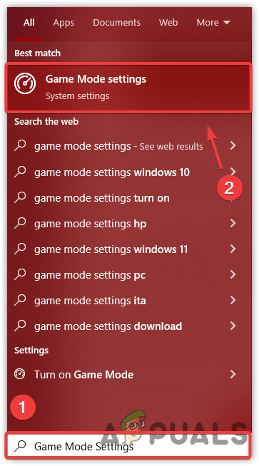 Go to Game Mode Settings