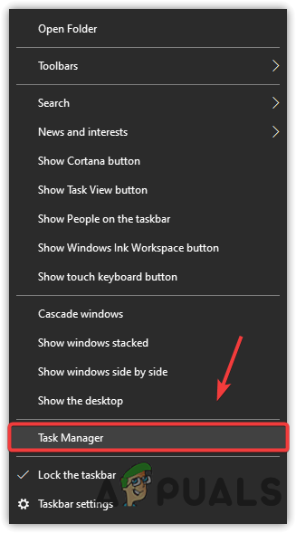 Launching Task Manager