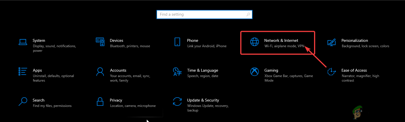 Click on Network & Internet