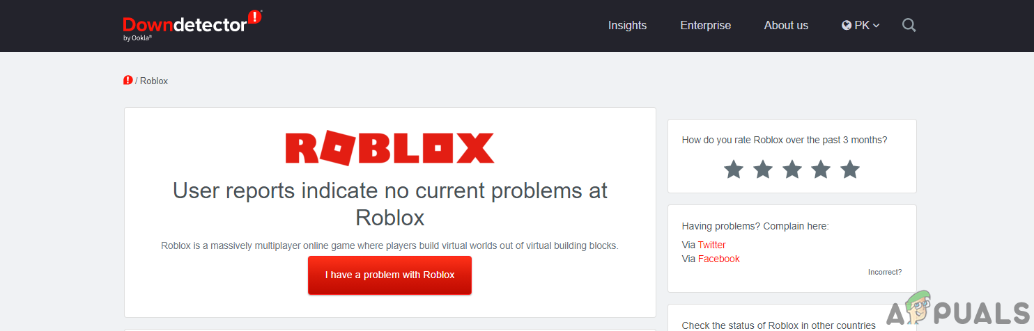 Downdetector Roblox server status