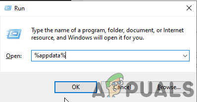 Opening %appdata% setting from run