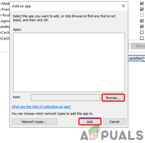Adding the Game.exe file to the firewall