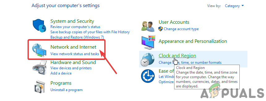 Click on Network & Internet
