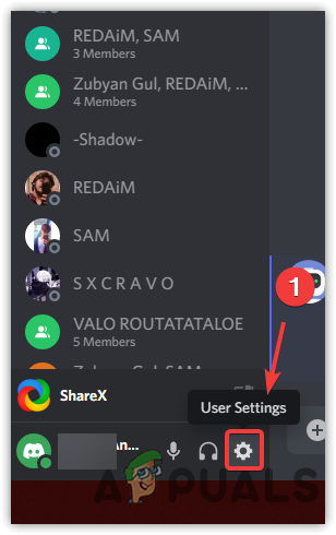 Navigating to Discord Settings