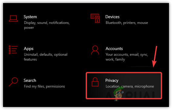 Navigating to Privacy Settings