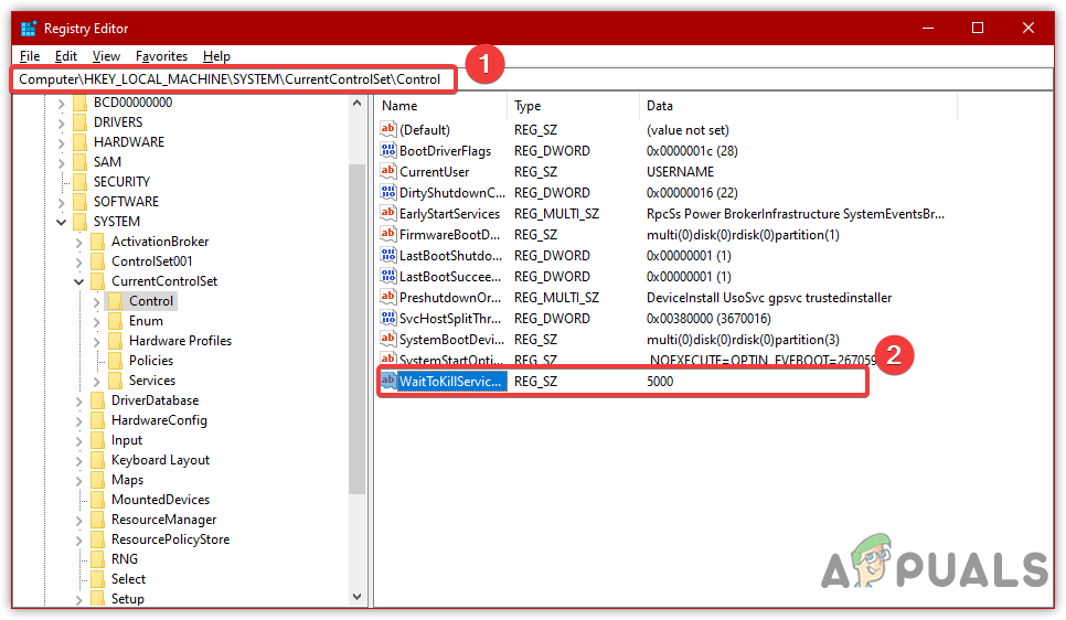 Open WaitToKillServiceTimeout