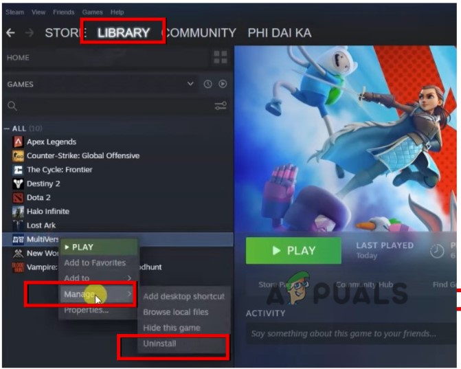 Uninstall MultiVersus