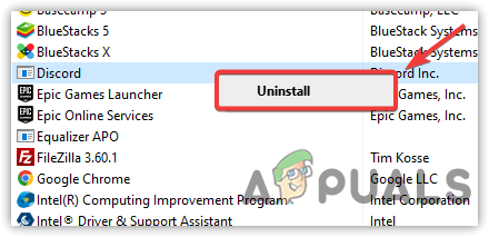 Uninstalling Discord