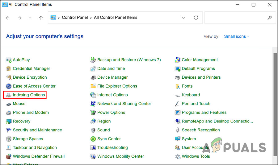 No results found error