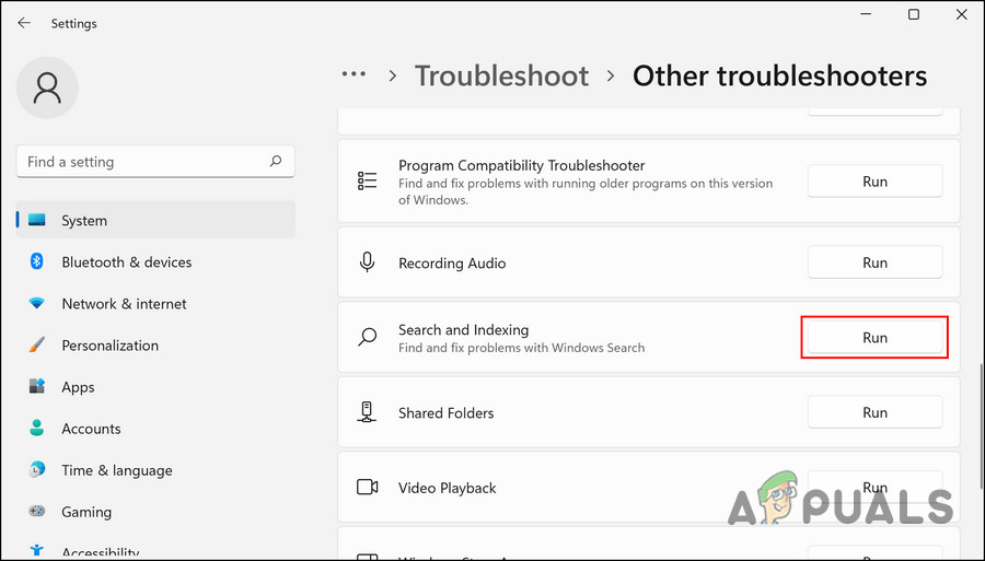 No results found error